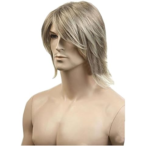 KOLIGHT European USA Hot Men Wigs Short Flaxen Gold Color Men Natural Looking Hair Wig Cover
