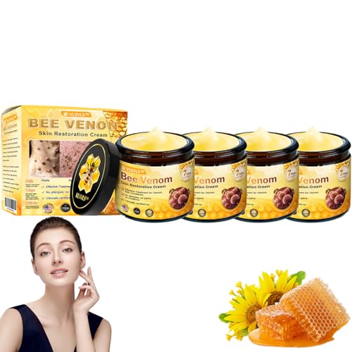 VLSVLS Bee Venom Skin Restoration Cream Professional Bee Venom Skin Treatment Cream bee venom Comprehensive cream Repair Moisturize and lift 3 in 1 for All skin Types (4 Bottle)