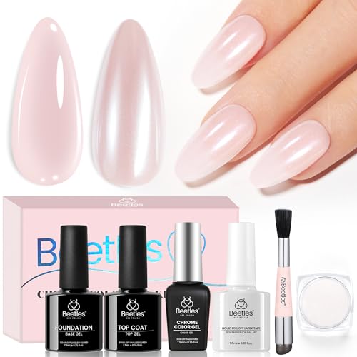 Beetles Chrome Nail Powder Gel Polish, Pearl Glazed Donut Mirror ...