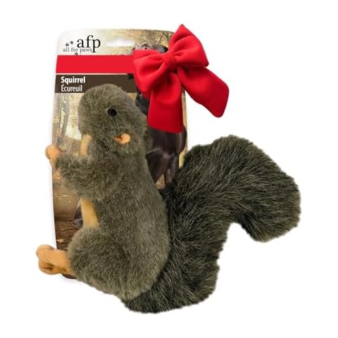 ALL FOR PAWS Interactive Dog Squirrel Plush Toys, Stuffed Animal Squeaky Toy Perfect Puppy Plush Toy for Dogs Enrichment Toys, Large Cover