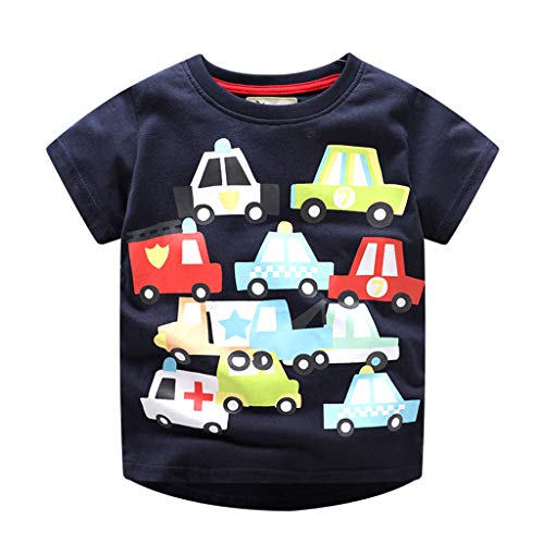 Little Boys Summer Cotton Car Print T 