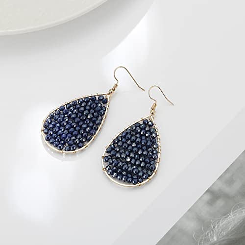 Turquoise Teardrop Earrings, Boho Colorful Beads Fashion Hoop Earrings for Women Bohemian Jewelry3