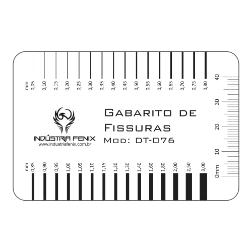Fissurômetro Gabarito Fissuras Régua FISS04 Branco Fenix