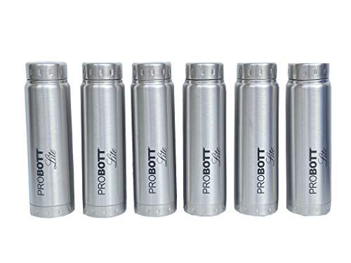 Image of PROBOTT LITE Stainless Steel Freeze, Refrigerator,Sports Water Bottle 1000ml Set of 6 Silver Color (PL1000-01S)