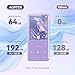 AGPTEK 64GB MP3 Player with Bluetooth, M3 2.4 inch Music Player with Speaker and FM Radio, Touch Buttons, Supports Up to 128GB(Purple)