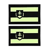 Taktische Flagge der Slowakei Nachtleuchtende IR Reflektierende Flicken, Schwarz & Nachtleuchtend, Slowakische Republik Militär Emblem Abzeichen Stoffapplikation Patch, Hakenverschluss Rückseite, 8
