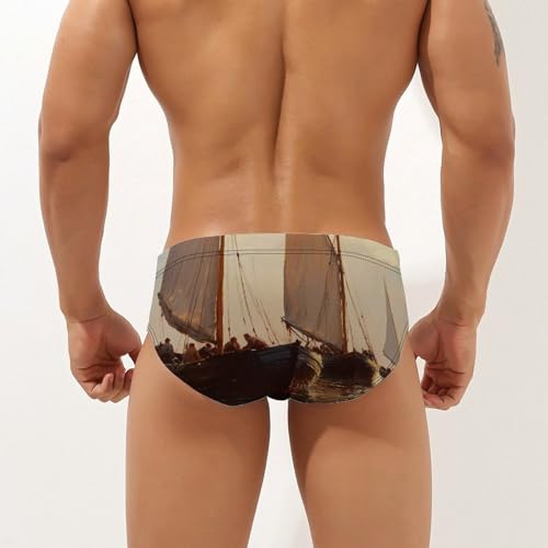 Ancient Sailing Ship Fishing Boat Sailboat Men's Swimsuit Bikini Briefs Swim Underwear Stretchy Swimwear3