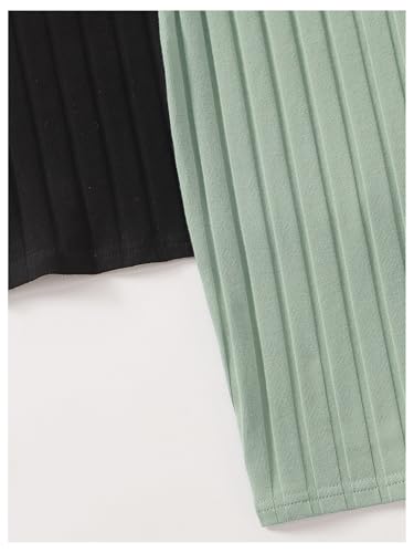 SOLY HUX Girl's 2 Piece Cami Dress Square Neck Spaghetti Strap Ribbed Knit Mini Dresses4