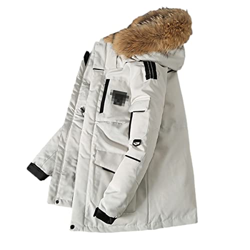 Manteau d winter chaud homme avec col fourrure epais et capuche CC034