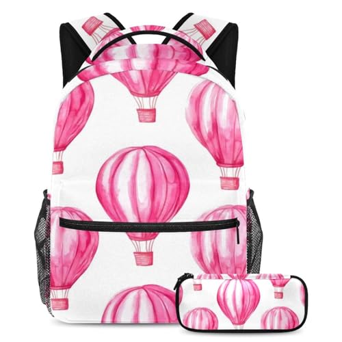 Sac à dos montgolfière rose aquarelle pour s'envoler chaque jour vers de nouvelles aventures