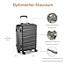 Amazon Basics Kabinenkoffer - ABS Hartschalen-Reisegepäck Ryanair-zugelassen, Kratzfest, Leicht - 55 x 40 x 20 cm - Schwarz