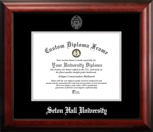 Campus Images NCAA Seton Hall Pirates Unisex Silver Embossed Diploma Frame Seton Hall 11W x 8.5H Silver Embossed Diploma Frame, Brown, One Size