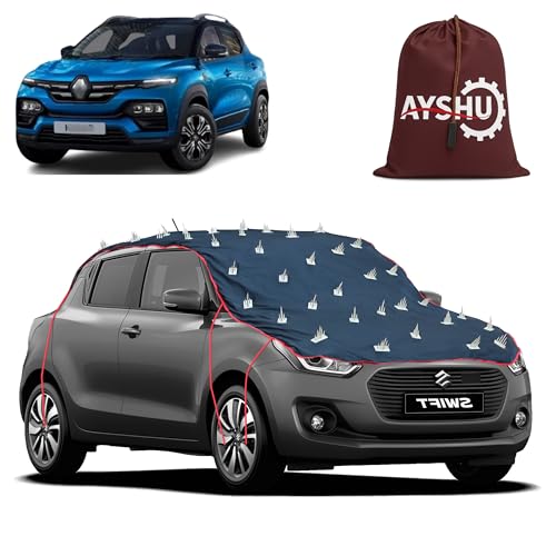 Image of AYSHU Water-Resistant Spike Car Cover for Renault Kiger - Protects from Dogs, Monkeys, Dust, Sunlight & UV - Full Roof Universal Fit