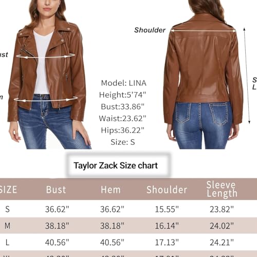 Image of Leather Jacket For Women Biker (Black)
