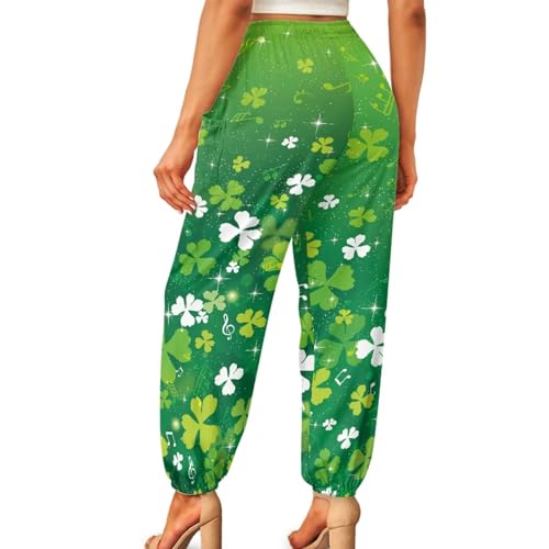 Gzzxiailg Calças Harem femininas da moda solta Kung fu Calça de cintura alta verão yoga treino calça