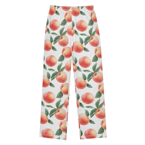 Pink Peaches Fruit Pajama Pants Long Sleep Pant Soft PJ Bottoms Sleepwear