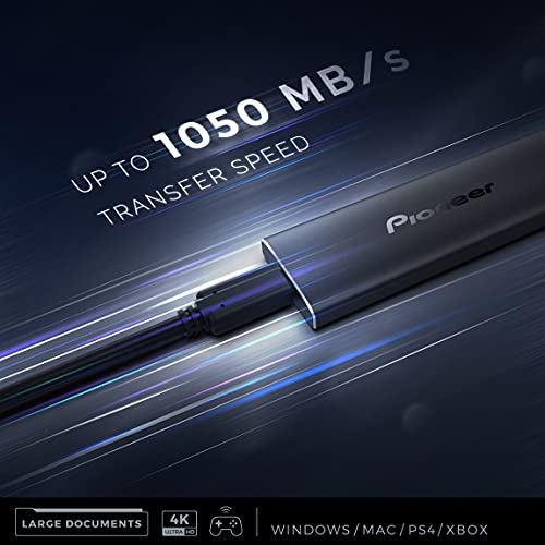 Pioneer-256-GB-SSD-externo-C-hasta-1050-MBs-USB-32-Gen2-Unidad-de-estado-solido-portatil-APS-XS05-PRO-Gris-espacial