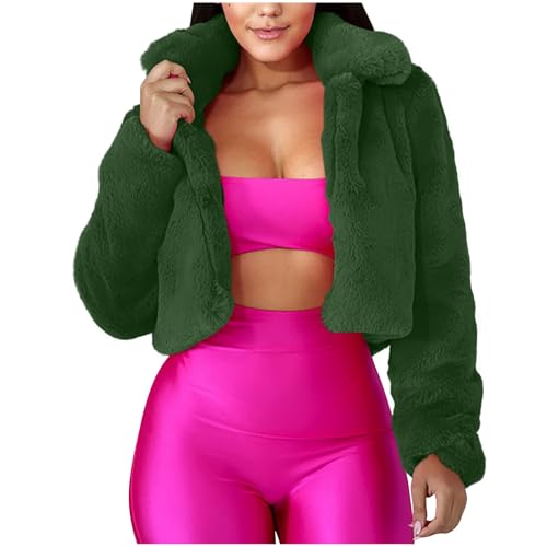 Jacket for Women Fall Winter Long Sleeve High Neck Hula Thermal Fuzzy Plain Jacket Coats Women 2025 Fashion Y2K