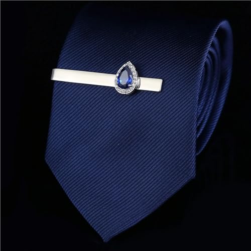 Pinza para corbata formal de hombre con circón, accesorio ideal para trajes de boda y novio 4