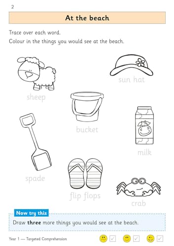 Coordination Group Publications Ltd (CGP) New KS1 English Targeted Question Book: Year 1 Reading Comprehension - Book 1 (with Answers)