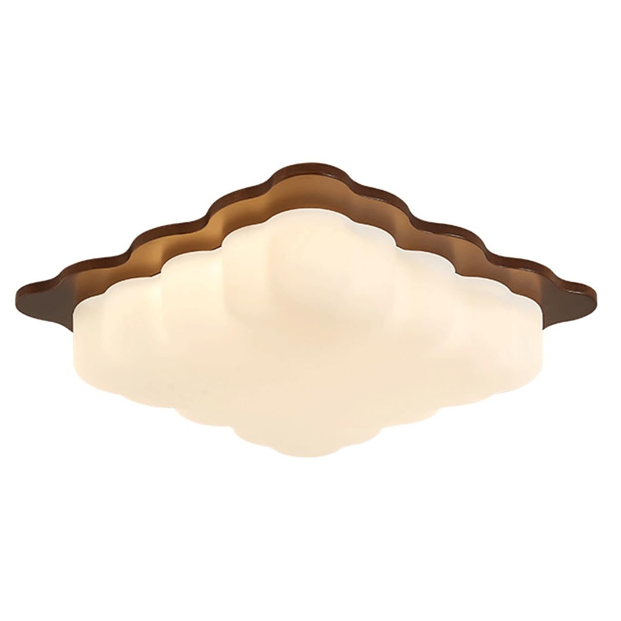 JXYDJH 13.7'' Flush Mount Ceiling Light, Mid-Century Walnut Shade 36W Vintage Hallway Lights Square Acrylic Lampshade Flush Mount Ceiling Lamp Fixture for Entryway Balcony Close to Ceiling Lamp