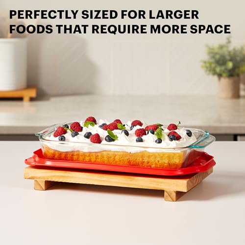 Image of Pyrex Basics 2-Qt Glass Baking Dish with Lid, Tempered Glass Baking Dish with Large Handles, Non-Toxic, BPA-Free Lid, Dishwashwer, Microwave, Freezer and Pre-Heated Oven Safe