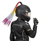 Gradient Ramp Motorcycle Helmet Braids Hair Bike Helmet Ponytail Hair Wig With Suction Cups