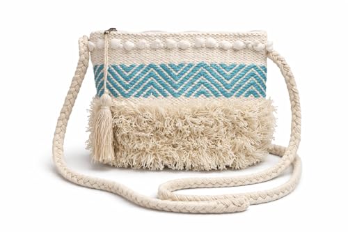 Image of Boho sling bags, Handmade Cotton shoulder bag, Handbags for Women, tote bags for women, cotton bags for women, Boho-Chic Cotton Crossbody Tote With Tassels, Shoulder Bag For Everyday Use