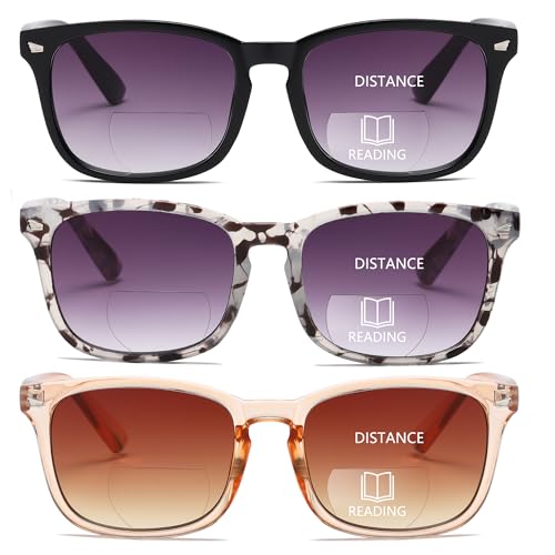 FSRTEP Bifocal Sunglasses For Women Classic Retro Reading Sunglasses 3 Pack UV400 Sun...