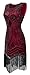 eforpretty 1920s Long Prom Vintage Gatsby Bead Sequin Art Nouveau Deco Flapper Dress(Red,S)