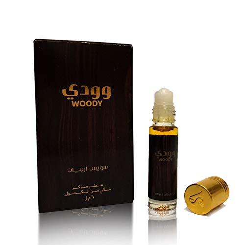 WOODY, Roll On Perfume Oil 6 mL (.2 oz) | Oriental Fragrance for Men and Women | Floral, Fruity, Woody Notes | Alcohol Free Attar, Vegan Parfum | by Oudh Artisan Swiss Arabian