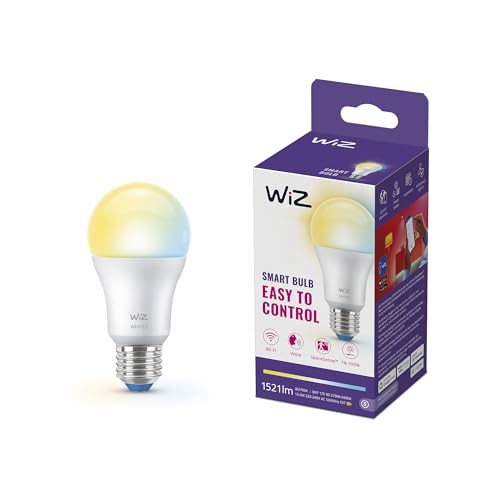 WiZ Lampada Smart LED A60, bianco Regolabile, attacco E27, 100 W, 2.200-6.500 K,1.521 lumen, intensità regolabile, compatibile con Alexa, Google Assistant e Apple Home, conf. da 1