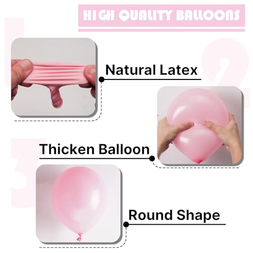 Image of PartyWoo Pearl Pink Balloons 100pcs 5 Inch Light Pastel Baby Pale Pink Latex Balloons for Girl Baby Shower Gender Reveal Bachelorette Wedding Princess Birthday Butterfly Party Decorations Pink-Z29
