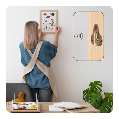 Image of 30Pcs Zinc Yellow Keyhole Hangers, Single Keyhole Wall Mount Hanging Plates for Mirrors, Picture Frames, Coat Racks, Wooden Boards
