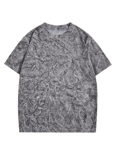 Image of RoseSeek Boy's Letter Graphic Tees Short Sleeve Vintage Summer Tops Trendy | Round Neck, Streetwear Top, Cool Shirts for Boys, Sizes 10-14, Summer Trendy Tops