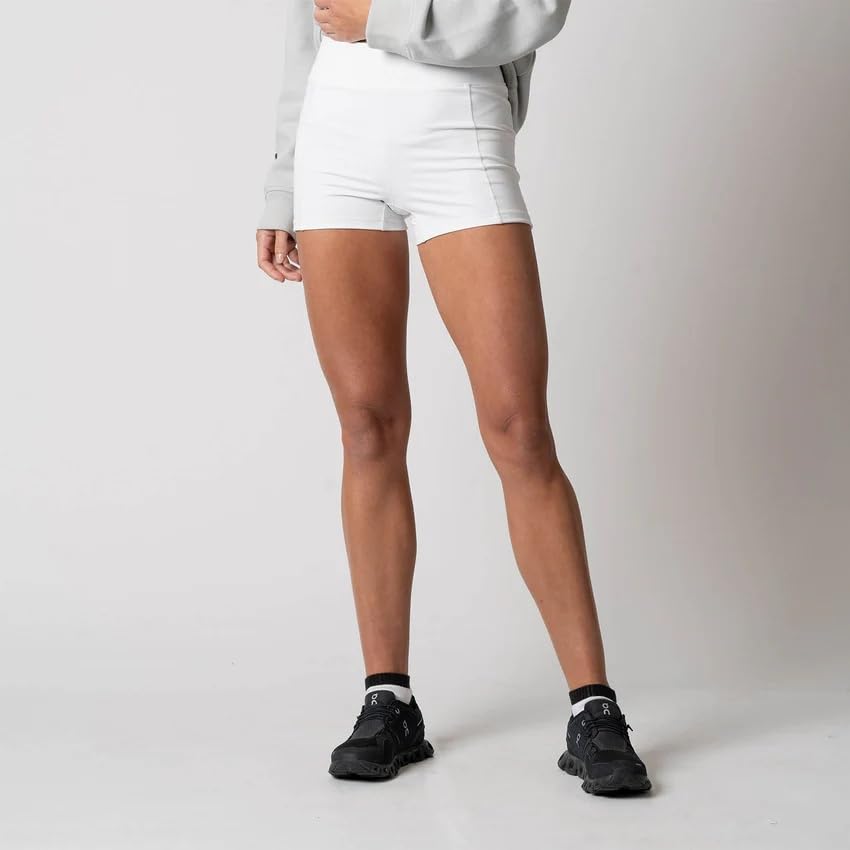 Women's Knit Shorty Shorts (White) - L-image-0