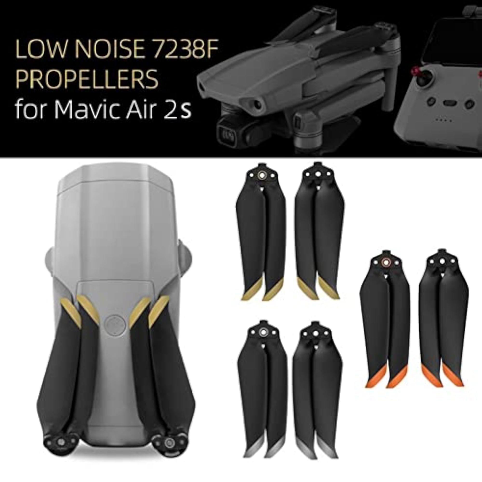 Low-Noise 7238F Propellers for DJI Mavic Air 2S Drone