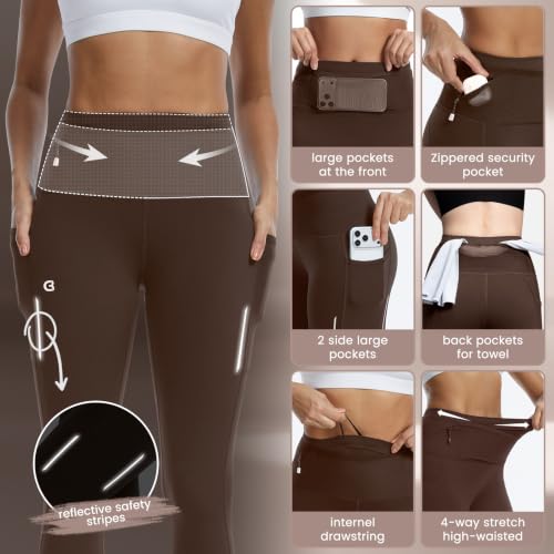 Image of Running Leggings for Women High Waisted Compression Pants for Yoga Workout