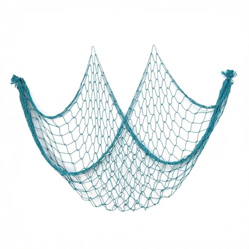 YYHCC 150 cm x 200 cm - Filet de pêche à suspendre au mur - Décoration murale - Filet de pêche - Grand filet décoratif - Maille décorative - Décoration maritime (décoration bleu mer)