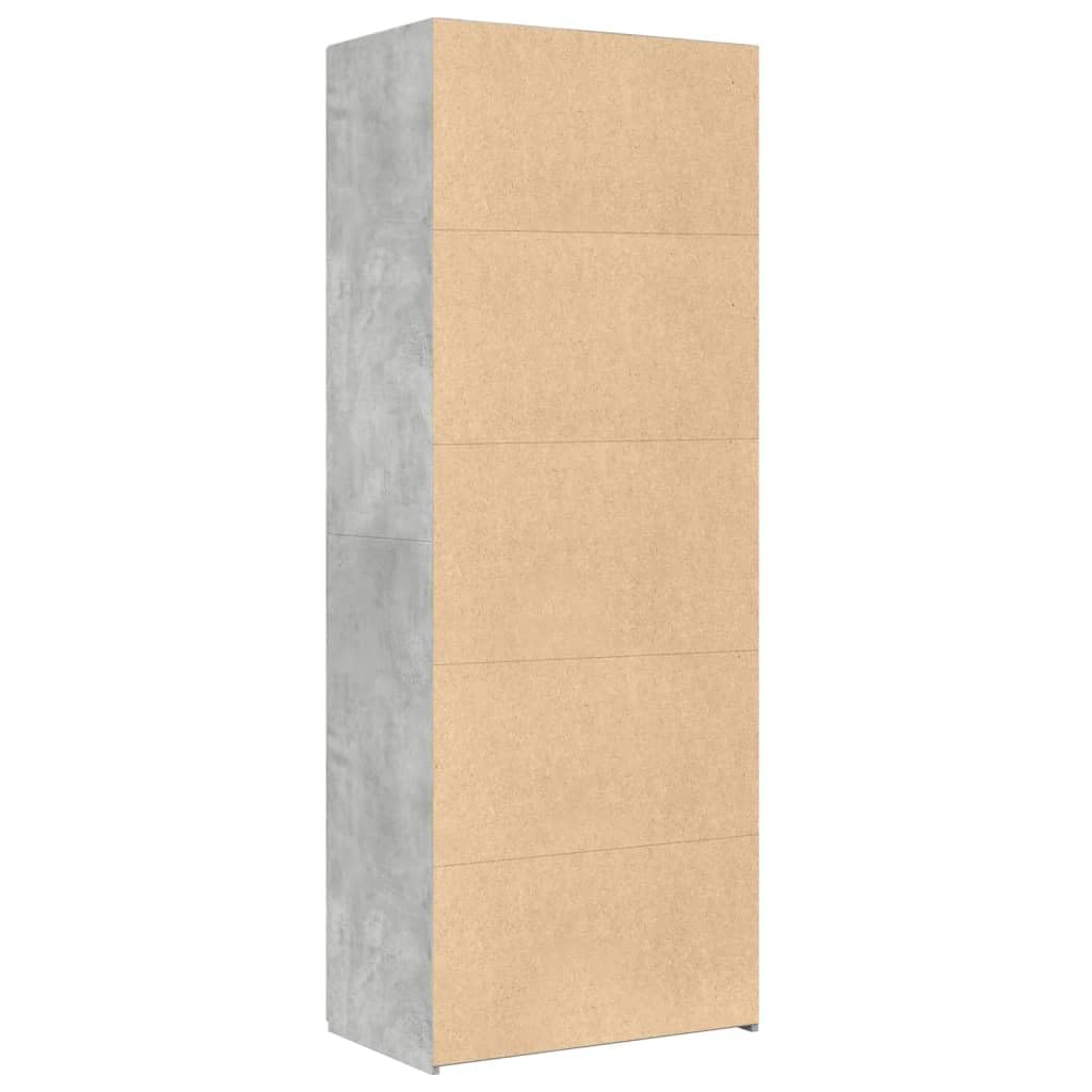 vidaXL Aparador Alto Madera de ingeniería Gris hormigón 70x42,5x185 cm