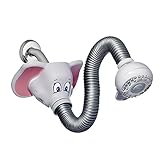 Waterpik KSH-306T Safari Spray Elephant Flexible Kids Shower Head, Light Gray