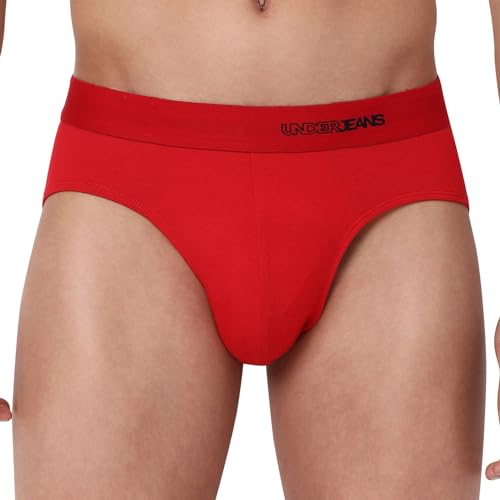 Image of Underjeans Men Premium Mid Grey Cotton Blend Regular Fit Brief