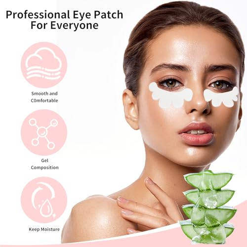 50 pairs eye gel pads lint free under eye patches for eyelash extensions premium eye mask beauty tool kit pink