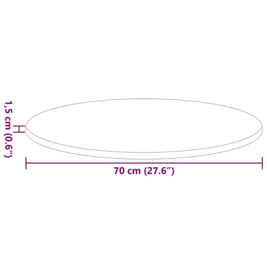 Plateau de table rond pour l'extérieur - Aspect bois recyclé - Résistant aux intempéries - 1,5 cm d'épaisseur - Design moderne et durable - Plateau de table de jardin de rechange pour terrasse