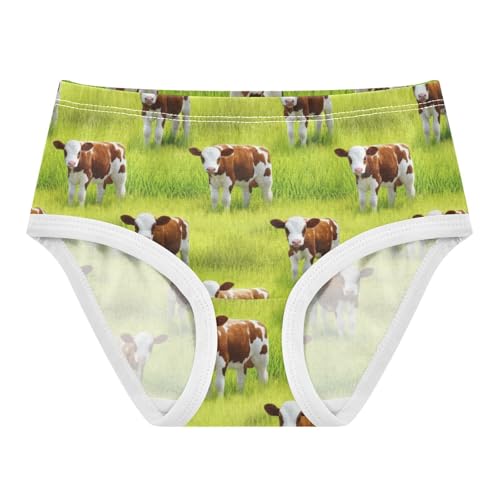 Joisal Cute Brown White Calves Girl Panties Cute Toddler Underwear Floral Cotton Flower Briefs Underpants 2t - Main Image