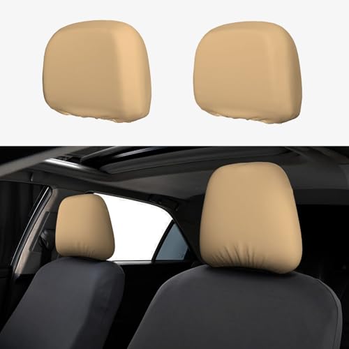 Custom Headrest Covers for Cars Tan image