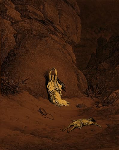 Impression sur toile Gustave Doré Agar Ismaël tableau luxe 60x90
