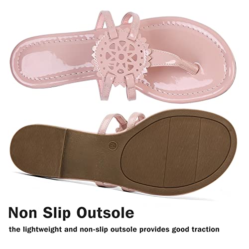 Image of katliu Women's Flat Sandals Flip Flop Sandals Comfortable Dressy Thong Sandals