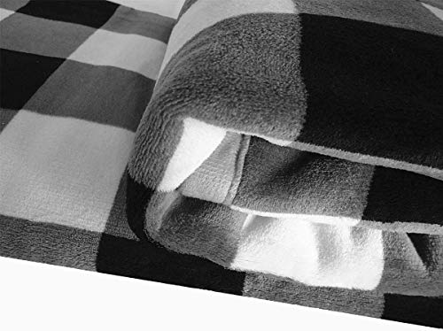 Ukeler Buffalo Check Sherpa Throw 80'' X 60''- Soft Plush Flannel Blanket Throws For Bed/Couch/Sofa/Office/Camping #TOP2