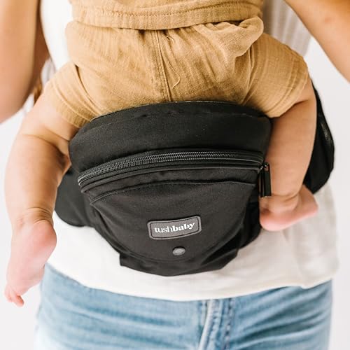 tushbaby the original premium quality hip seat carrier  safety-certified baby amp toddler carrier with secure safety buckles no-flimsy-foam design storage pockets amp nursing pillow 03 yrs